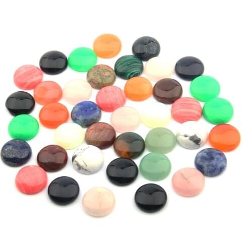 Natural Stone Amethyst Cabochon Beads Flat Back Round No Hole Loose Beads For jewelry making DIY Ring Necklace accessories