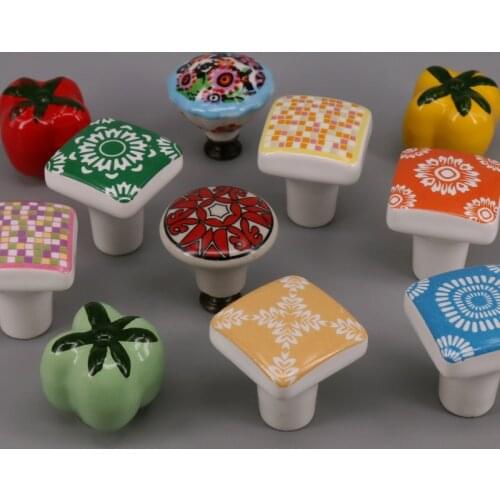 One Piece Coloured Kitchen Porcelain Cabinet Knobs Ceramic Drawer Dresser Pulls Knobs for cupboard closet door