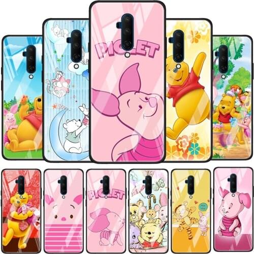 Disney Pink Piglet Tempered Glass Cover For OnePlus Z 7 8 9 7T 8T 9R Nord 5G Pro Silicone Phone Case Coque