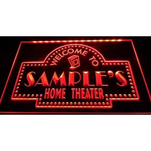 DZ009- Name Personalized Custom Home Theater Bar Neon Sign hang sign home decor crafts