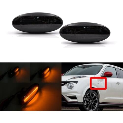 Smoked Dynamic Amber Led Turn Signal Indicator Blinkers For Nissan Qashqai J10 X-Trail T31 Cube Juke Leaf Micra For Renault