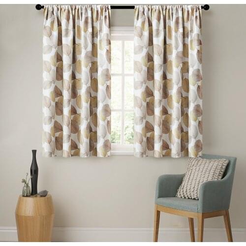 Short Kitchen Curtains Living Room Leaves Print Curtain Windows Panels Blackout Curtains for Bedroom Drpes Kids Room Modern