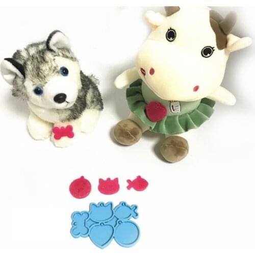 Heart shaped round Animal Pendant silicone mold DIY dog tag \ cat Tag Pendant decorative epoxy resin mold