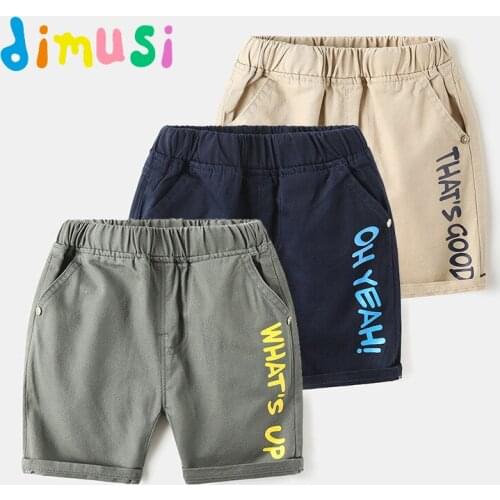 Dimusi 2019 summer boys beach Shorts 100% cotton solid short pants boy beach Shorts cool summer pants BC220
