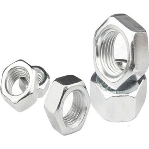 M10 M12 M14 M16 M18 M20 white zinc anti-tooth fine teethed external hexagon nuts outer hex left teeth reverse thread nut
