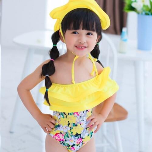 Lovely Kids Swimsuits Girls Swimwear Ruffle Toddler Girl Bathing Suits Kids Swimsuits for Children C0001