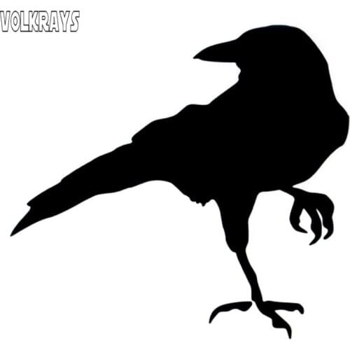 Volkrays Fashion Car Sticker Raven Creative Accessories Waterproof Vinyl Decal Black/Silver for Mazda Cx 5 Gti Priora,13cm*5cm