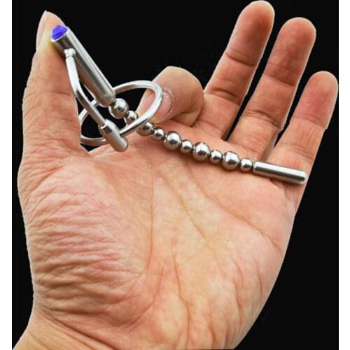 Stainless Steel Male Penis Plug Urethral Catheter Dilator Metal Smooth Horse Eye Stimulation Urethral Sound Penis Ring Sex Toys