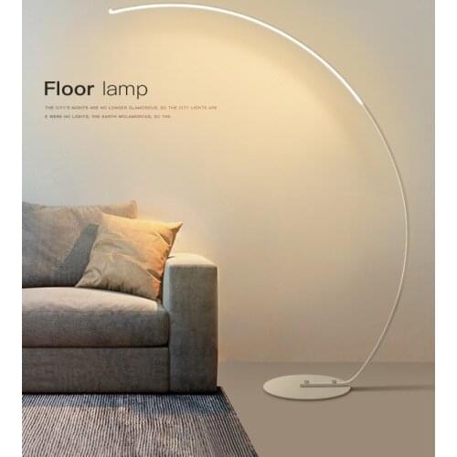 Floor lamp Nordic modern minimalist black and white bedroom bedside study fishing lamp vertical ins home reading living room