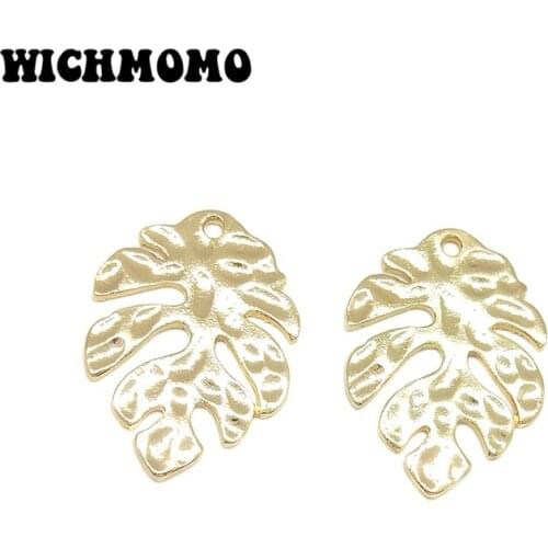 2019 New 30*22mm 4pieces/bag High Quality Zinc Alloy Gold Leaves Charms Pendant for Earring Necklace Jewelry Accessories