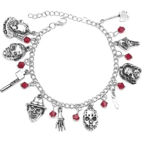 Horror Movie Charm Bracelet Ghost Chain Men Women Halloween Cosplay Costume Jewelry Gift