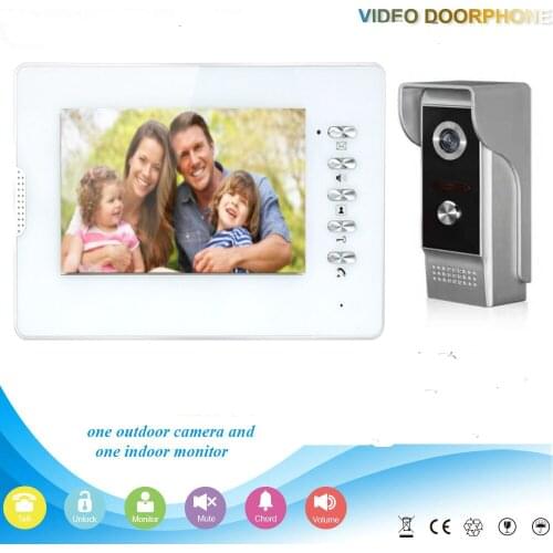 Fingerprint RFID Password Home Security Camera Unlock Video Intercom 7 Inch Monitor Visual Door Phone Doorbell Intercom System