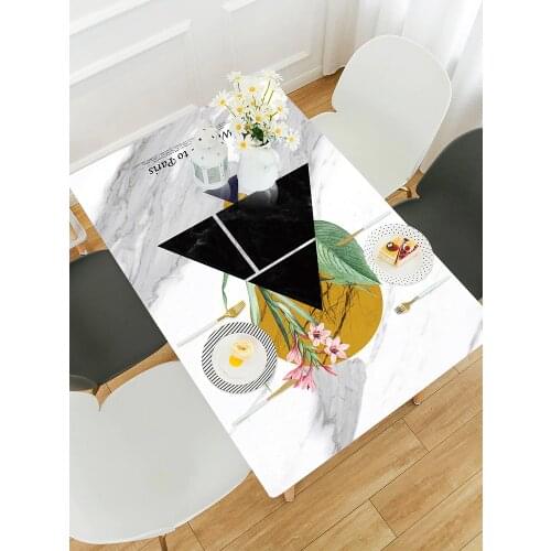 Customized PVC Nordic tablecloth 1.5mm thickness No smell printing Coffee table mat waterproof soft glass table cover party deco