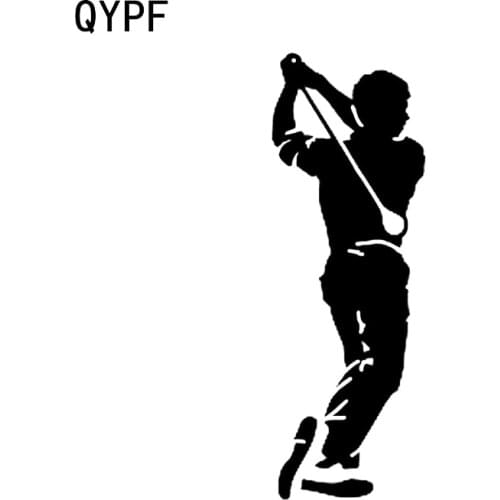 QYPF 5.3*15.3CM Interesting Golf Fitness Sport Decor Car Sticker Vinyl Silhouette C16-1537