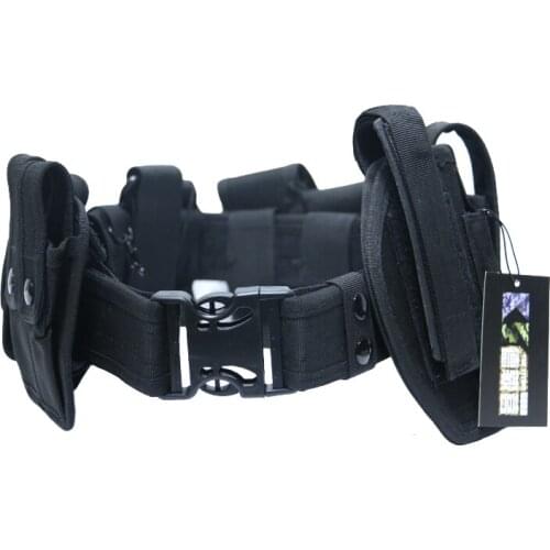 TAK YIYING Outdoor Designer Men Belts Multi-function Tactical Belt Security Police Sports belt Guard Utility Kit Nylon Black