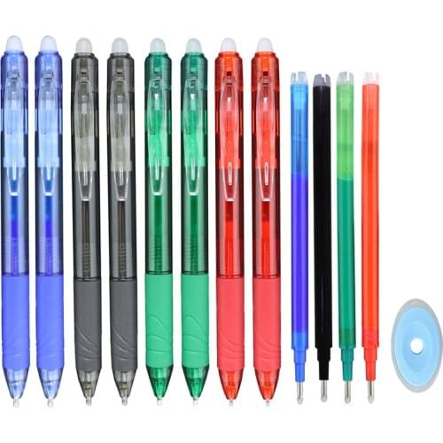 0.5mm Magic Erasable Pen Button Slide Press Erasable Pen Refill Gel Pen Rod Red/Blue/Black/Green Ink Office School Stationery