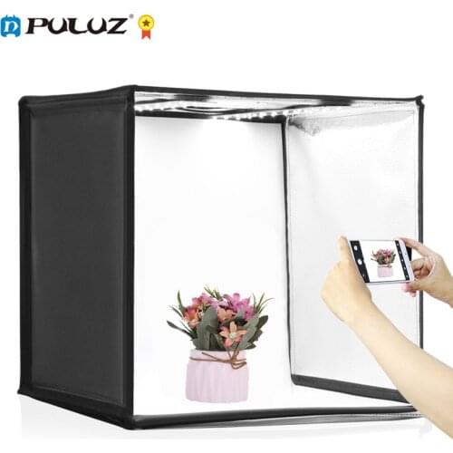 PULUZ 40cm Folding Portable 24W 5500K White Light Dimmable Photo Lighting Studio Shooting Tent Box Kit with 6 Colors Backdrops