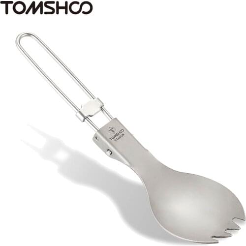 TOMSHOO Titanium Spoon Fork Camping Dinnerware Tea Coffee Spoon Dinner Cutlery Outdoor Tableware for Hiking Backpacking Dinner