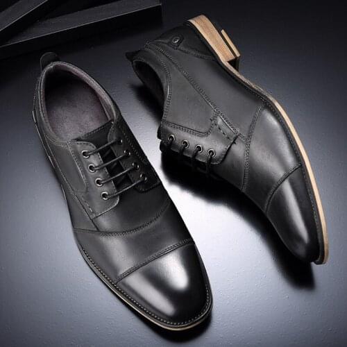 Men Formal Shoes Leather Oxford Shoes For Men Dress Shoes Pointed Toe Business Wedding Shoes Velvet Men Zapatos De Hombre