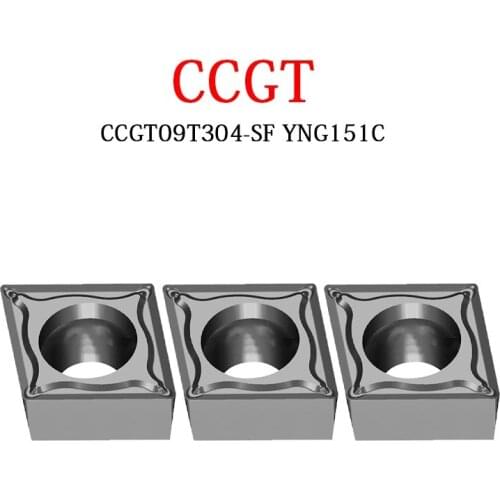 CNC Carbide Inserts CCGT HIgh Quality CCGT09T304 CCGT09T304-SF YNG151C Turning Blades Lathe Turning Tool Holder Useful Cutter
