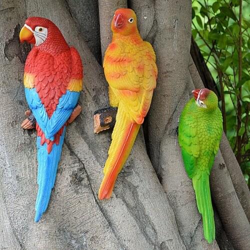 Garden Simulation Parrot Decoration Miniature Sculpture Resin Crafts Fairy Outdoor Garden Animal Sculpture Wedding Accessories