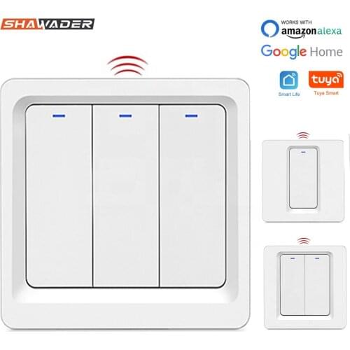 WiFi Smart Light Switch Wall Pressure Switches Intelligent Interruptor Wireless Remote Control By Tuya Amazon Alexa Google Home