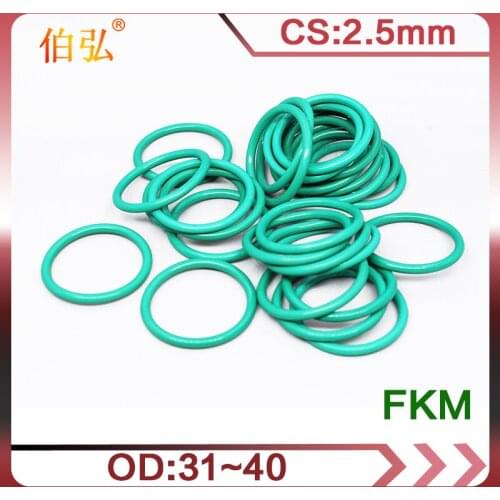 Fluororubber O-Ring 5PCS/lot FKM Sealing CS 2.5mm OD31/32/33/34/35/36/37/38/39/40mm O-Ring Seal Gasket Ring
