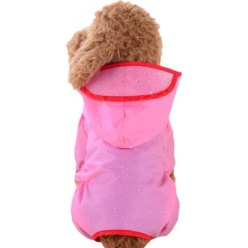 Waterproof Dog Raincoat Clothes Puppy Rain Coat Jacket With Hat Brim Pomeranian Poodle Pet Dog Rain coat For Small Dogs