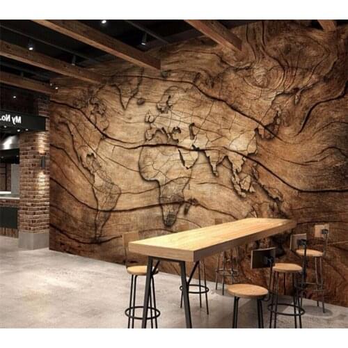 Wellyu papel de parede para quarto Custom wallpaper papel pintado de madera vintage mapa del mundo pared sala de estar 3d