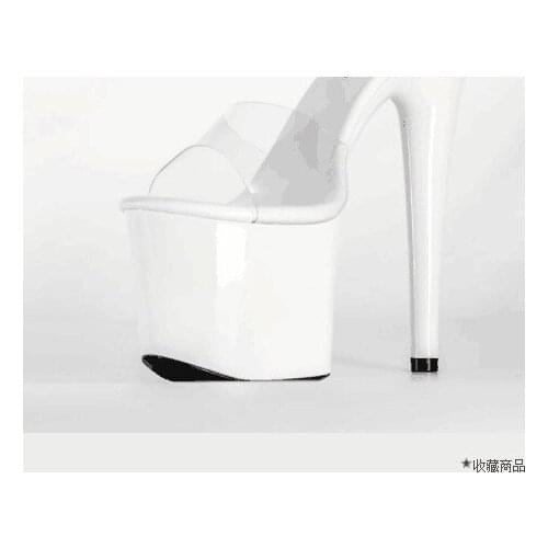 Women Luxury Shoes Fashion Boho Sandals Ladies Pink High Heel Women PVC Transparent Platform Sandals 17cm Nightclub