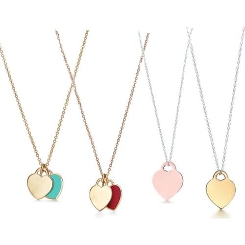 1:1 High-quality original 925 sterling silver heart-shaped necklace, a variety of fashion jewelry for women, free shipping