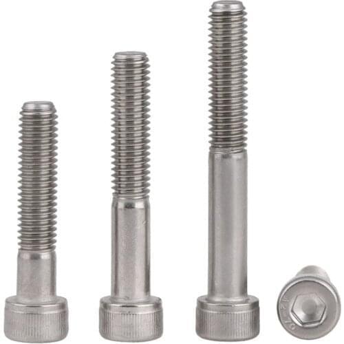 1-10Pcs M4-M12 DIN912 Hex Socket Head Cap Screws Partially Threaded 304 Stainless Steel Half Thread Hexagon Screw