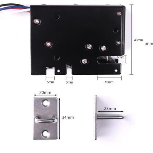 1Pcs Black DC12V 3.4A Small Electromagnetic Lock Smart Express Cabinet Electric Lock Storage Cabinet Lock Electronic Locker