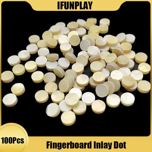 100pcs 6*2mm Yellow Shell Inlay Dots Marker Decals Freboard for any Electric Guitar Acoustic Guitar and Bass Fret 2/3/4/5/6mm