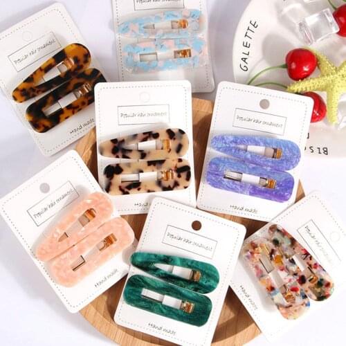 2Pcs Acrylic Resin Hollow Alligator Hair Clips For Women Girls Water Drop Shape Hair Pins Hairgrips Geometric Hair Accessories