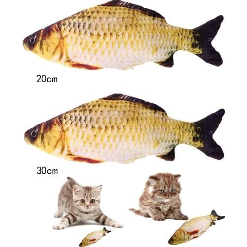 20cm 30cm Cat Toys Cat Fish Toy Catnip Cat Scratch Board Filled with Mint Vivid Simulation Stuffed Fish Pet Products