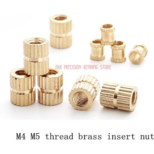 2021 Time-limited Limited 50pcs/lot Brass Insert M4 M5 Through Thread Nut / Knurled Nuts For Injection Moulding