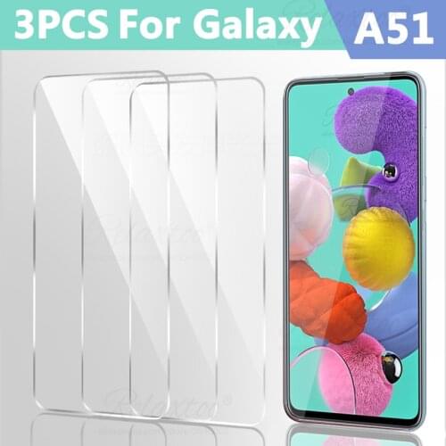 3Pcs 9H Tempered Glass For Samsung Galaxy A51 A71 Screen Protector on galax A 51 71 A515F A715F Transparent display phone Film