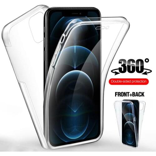 360 Full Clear Case For iphone 12 Pro Max 11 Pro iphone iphone12 Pro Mini Soft Silicone Mobile Phone Cover Bumper