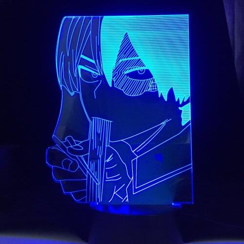 Anime My Hero Academia 3D Light Todoroki Shoto Lamp for Child Bedroom Decor Birthday Gift LED Night Light