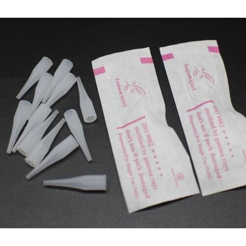 500Pcs 5RL Eyebrow Tattoo Needle Tip Nozzle For Sunshine & Giant sun G-8650 G-9740 Permanent Makeup Needle Caps Tattoo Machine