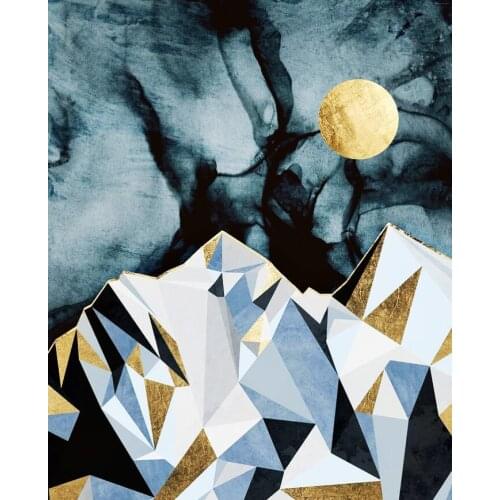 Abstract Midnight Moon Painting Diamond Room Poster Canvas Print Modern Wall Art Living Room Decor Wall Pictures Home Decoration