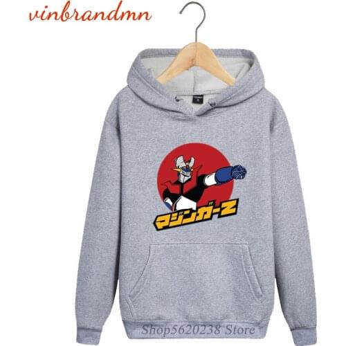 Anime Mazinger Z Men Printed Fashion Hoodies Fashion Harajuku Sweatshirt Goldrake UFO Robot Graphic Hoodies Fleece Pocket Hoodie