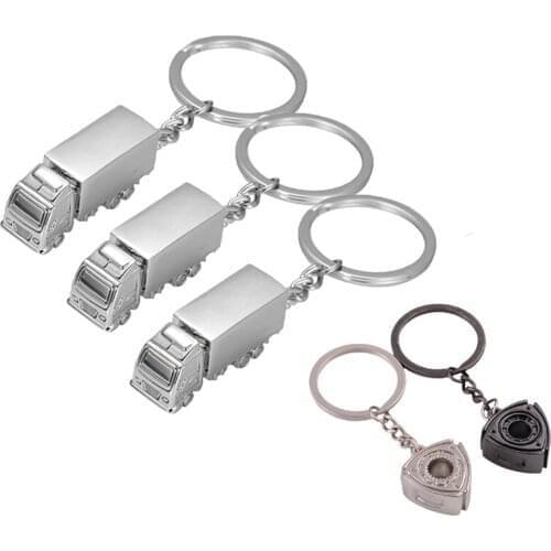 Car Metal Keychain Model Engine Rotor Turbo KeyChain Metal Truck Lorry Car Key Ring Car Accessories Parts Creative Gift KeyChain