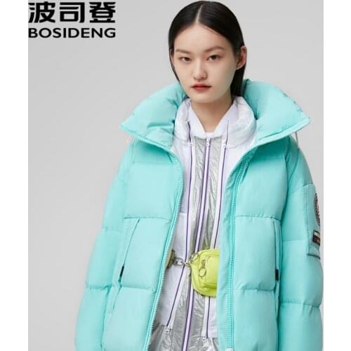 BOSIDENG x Goose Bumps Women Down Jacket 2020 new goose down coat waterproof stand collar windproof warm thicken B00143204