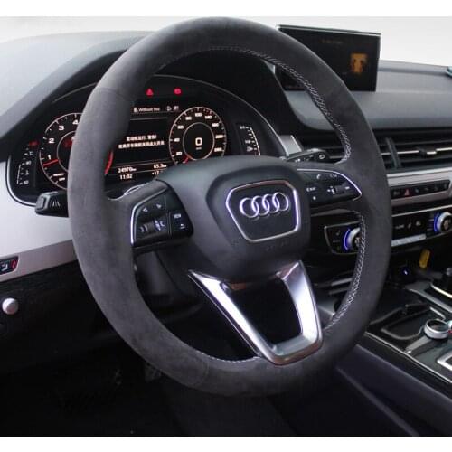 Alcantara Steering Wheel Cover for Audi A4 (B9) Avant Allroad Q3 Q5 SQ5 Q7 SQ7 Q8 SQ8 2005 2006 2007 2008-2019