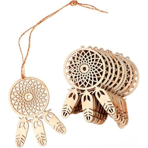 10pcs/set Wooden dream catcher feather decoration Ornament Hanging Decoration #BO