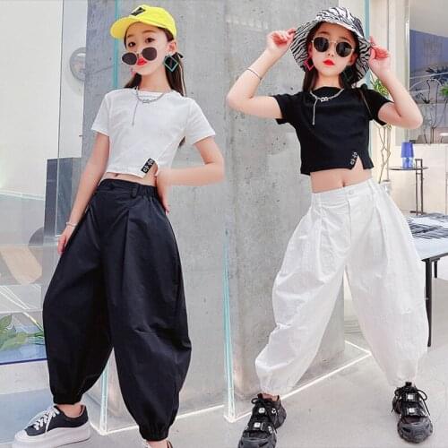 Teenage Children Summer Korean Clothing Suit Little Girls Hip Hop Costume Suit Tracksuit for Kids 12 13 14 Year Boutique Outfits