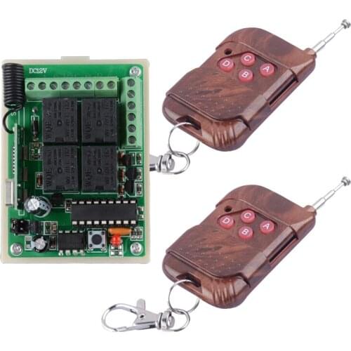 Home Smart DC 12V 10A 4CH RF Wireless Remote Control Radio Controller/Switch 433M Transmitte Receiver push button switch
