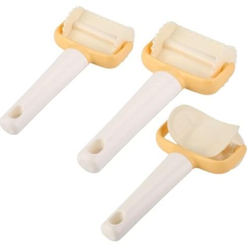 3PCS Fondant Rolling Cookie Cutter Round Square Shaped Biscuit Roller Mold Pastry Baking Decorating Tool